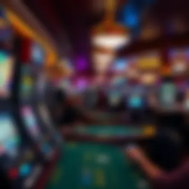 Inside the Riverboat Casino Gaming Area Inside the vibrant gaming area of a riverboat casino, showcasing diverse gaming tables and enthusiastic players.