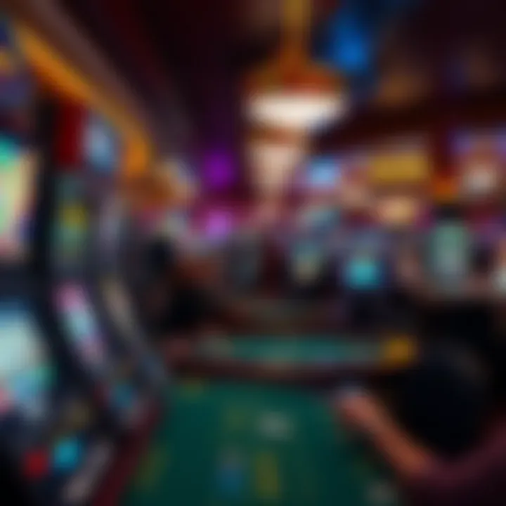 Inside the Riverboat Casino Gaming Area Inside the vibrant gaming area of a riverboat casino, showcasing diverse gaming tables and enthusiastic players.