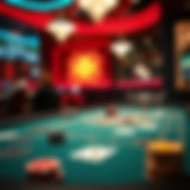 A Glimpse at a Virtual Poker Table Virtual poker table with chips and cards