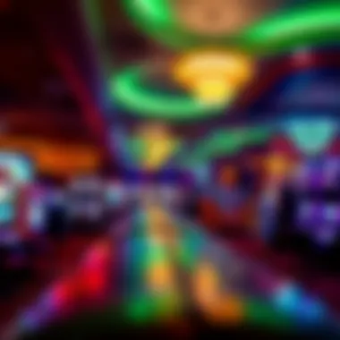 Vibrant Gaming Floor Experience Interior of a vibrant gaming floor bustling with activity
