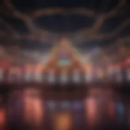 A dazzling stage set showcasing a vibrant Las Vegas show.