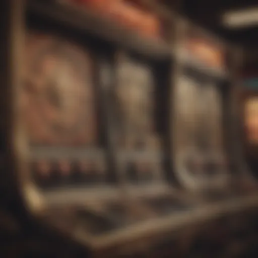 Detailed view of a Pompeii slot machine showcasing its unique design elements.