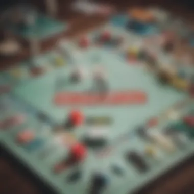 Monopoly board game layout with gambling elements