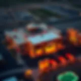 A stunning aerial view of a Navajo casino showcasing its architectural design