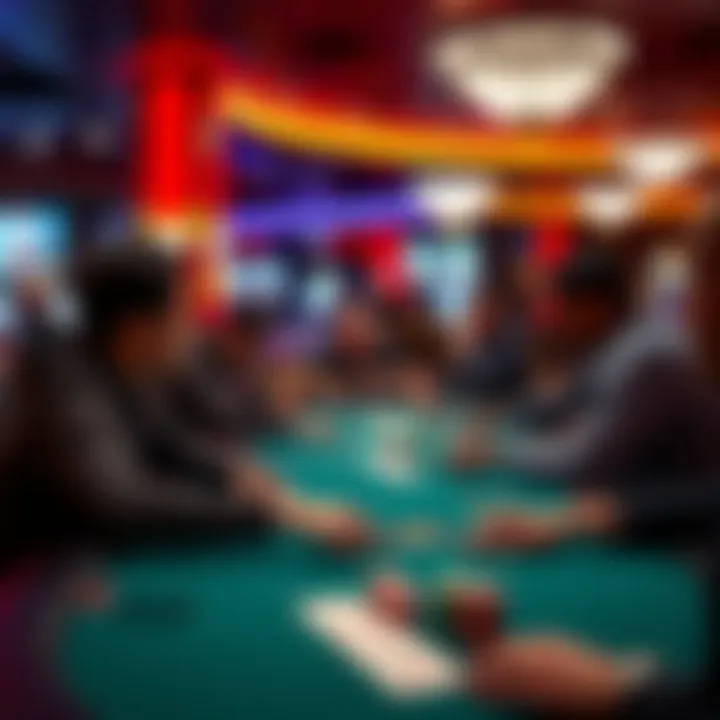 Players in Action Players engaged in a game at a poker table