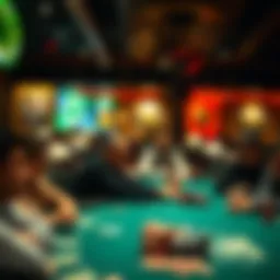 A bustling poker tournament atmosphere in Boston