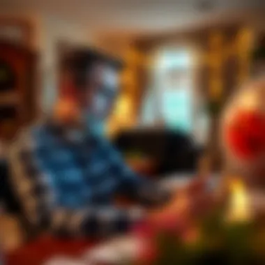 A player engaged in an online bingo session at home