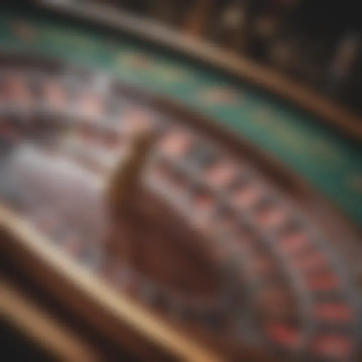 A close-up view of a spinning roulette wheel with digital effects.