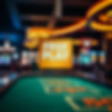 Promotional Gaming Table A gaming table with promotional signage in a casino