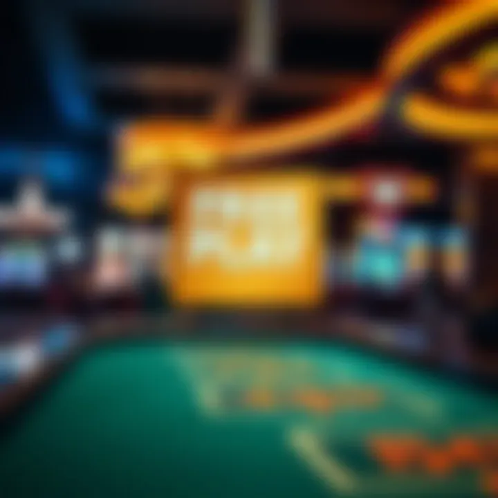 Promotional Gaming Table A gaming table with promotional signage in a casino