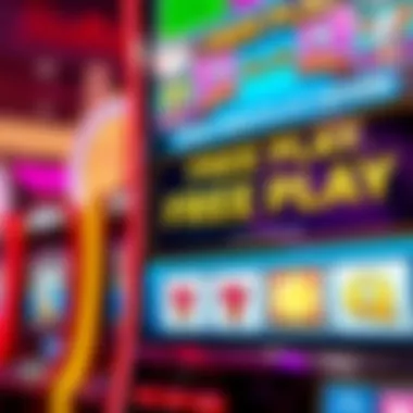 Slot Machine Free Play Offer Close-up of a slot machine displaying free play offer