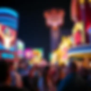 Vibrant Atmosphere at Fremont Street Crowd enjoying the vibrant atmosphere during the light show