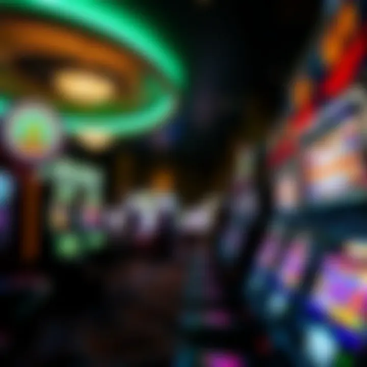 Luxurious High Roller Slots Vibrant display of high roller slot machines in a luxurious casino setting