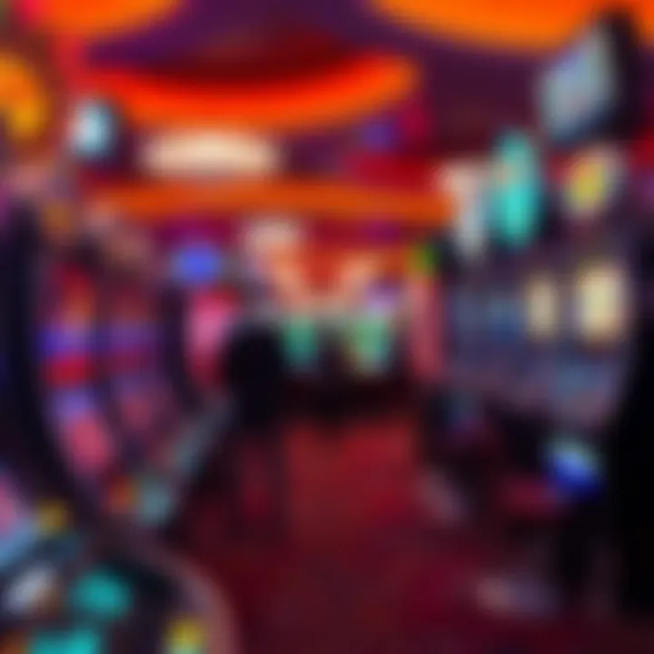 The vibrant atmosphere of a Las Vegas casino floor with glowing slot machines