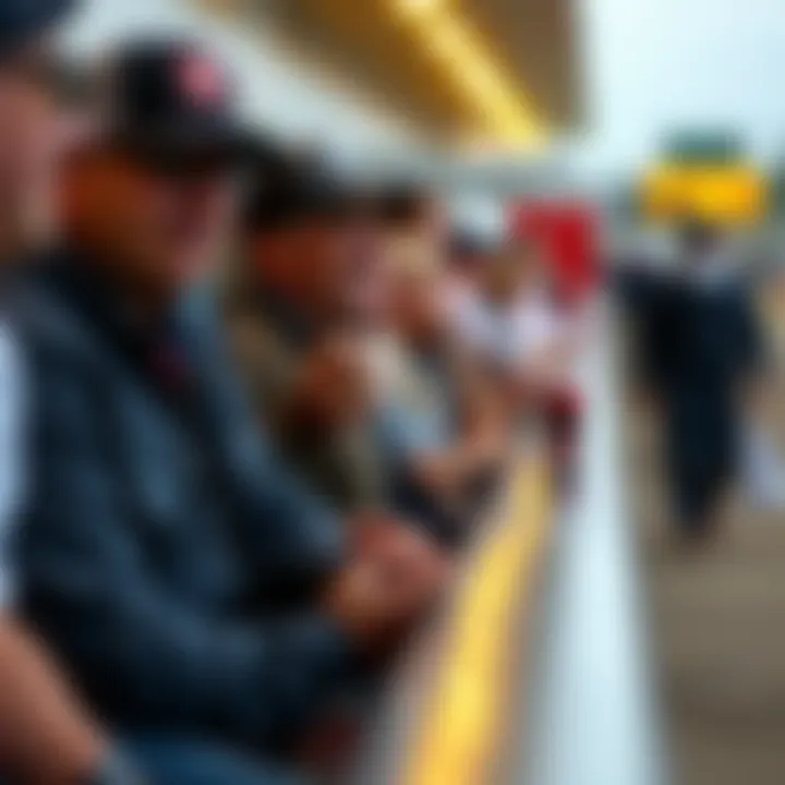 Spectators Enjoying a Day at the Races An engaging scene of spectators enjoying a day at the races, highlighting the social atmosphere surrounding greyhound racing in Iowa.