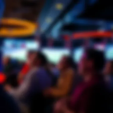 Fans Enjoying Sports Betting Experience A group of excited fans engaging in sports betting during a live game