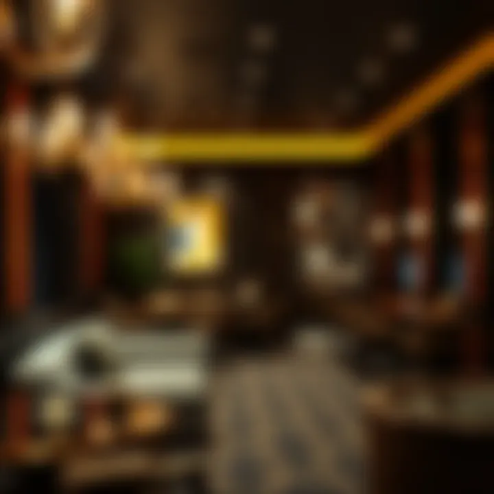 Stylish decor of a smoking room in a premier Las Vegas hotel