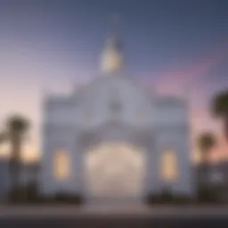 Exterior view of the Little White Wedding Chapel showcasing its iconic facade