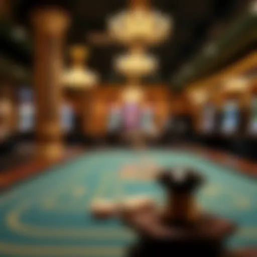 Elegant Setup of Pai Gow Poker Table Elegant Pai Gow Poker table setup in Las Vegas casino