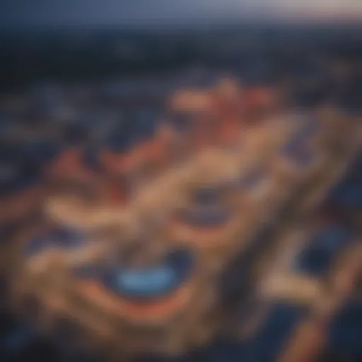 Aerial view of Resorts World showcasing its expansive layout