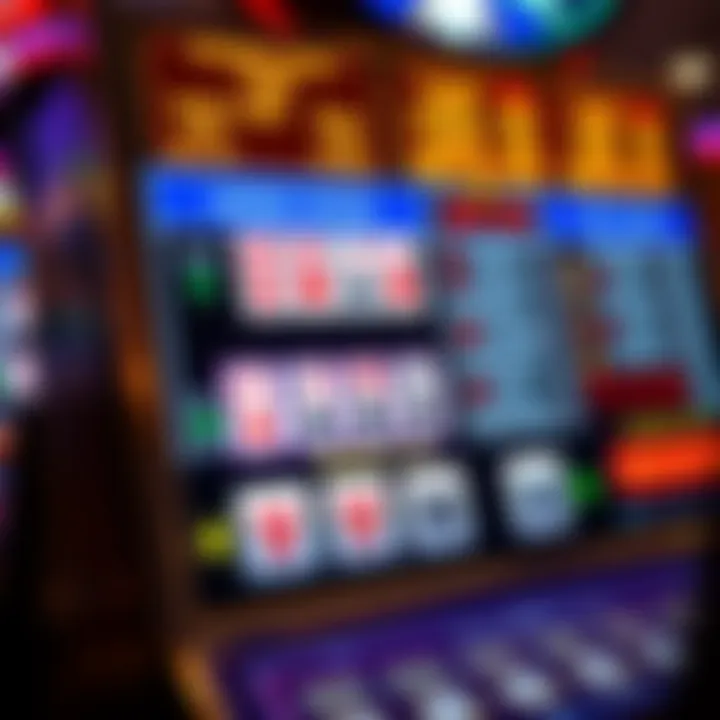 Winning Hands and Pay Tables A close-up of a video poker screen displaying different winning hands and pay tables