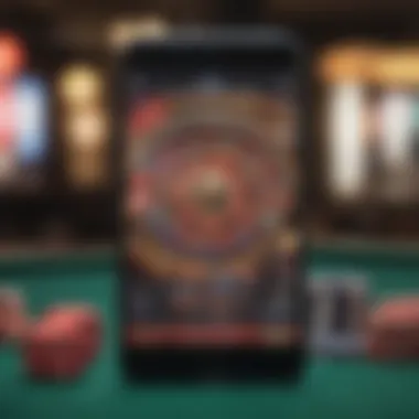 Close-up of a smartphone displaying an online gambling app