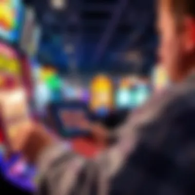 Player enjoying online slot game on a tablet