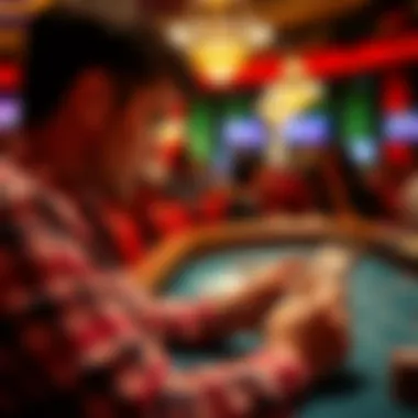 User engaging with blackjack application