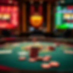 Omaha poker table setup with cards and chips