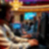 A competitive gaming tournament with players focused on their screens