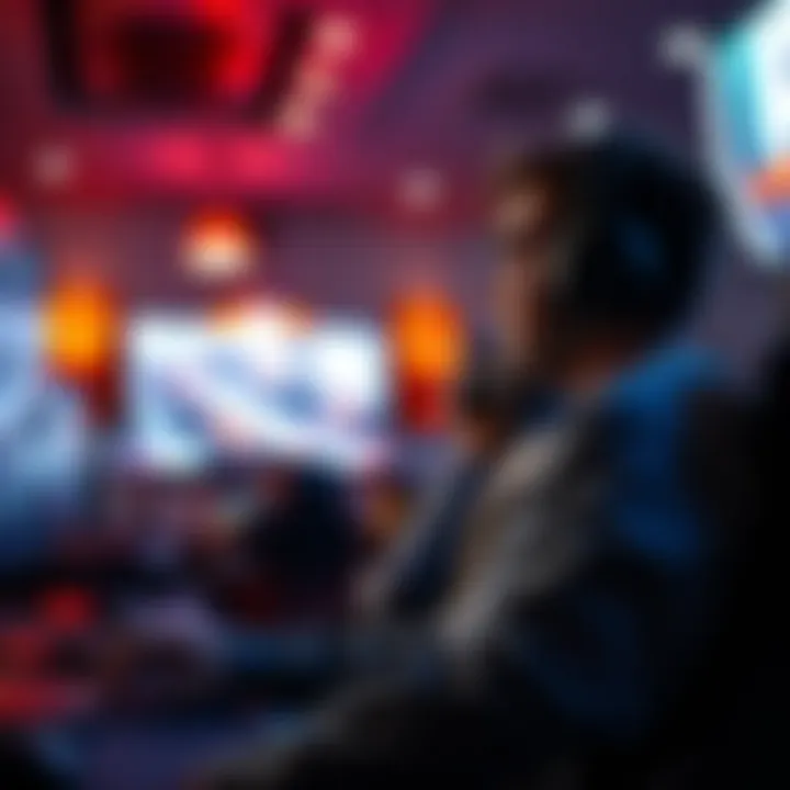 Gaming Streamer Live Broadcast A gaming streamer engaging with their audience during a live broadcast