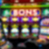 Vibrant display of slot games with bonus features