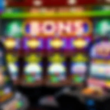 Vibrant display of slot games with bonus features
