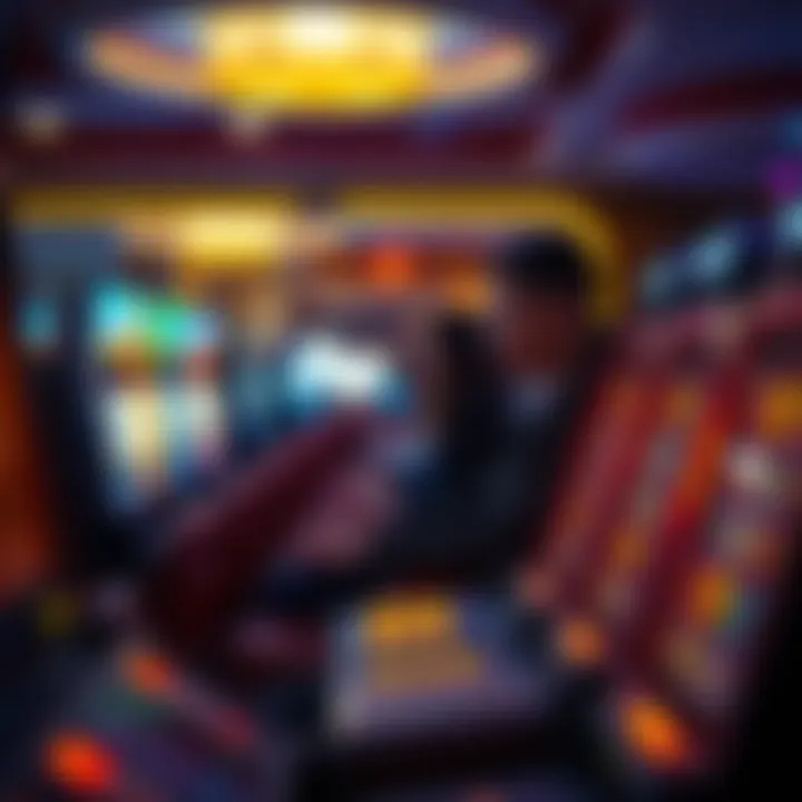 Conceptual art depicting players engaged with slot games