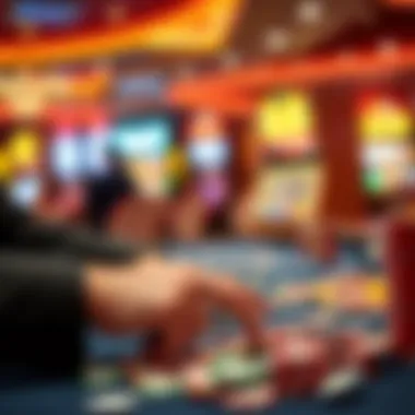 Engagement in 88 Fortunes Close-up of a player engaging with casino chips