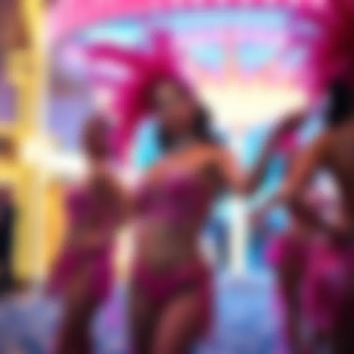 A vibrant performance showcasing the elegance and glamour of showgirls in Las Vegas