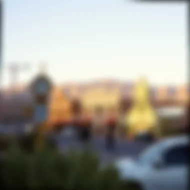 Historical depiction of early Las Vegas with original buildings and desert landscape