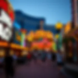 Vibrant view of The LINQ promenade bustling with activity