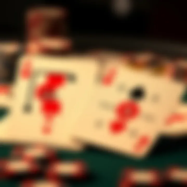 Mathematical symbols overlaid on playing cards signifying probability