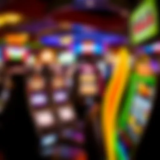 Vibrant display of Thunder Valley slot machines.