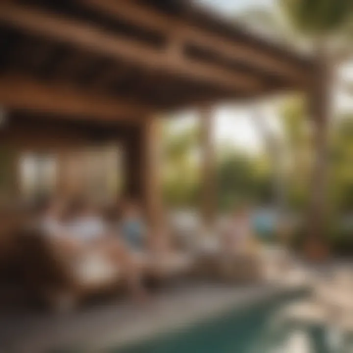 Guests enjoying refreshments in a private cabana