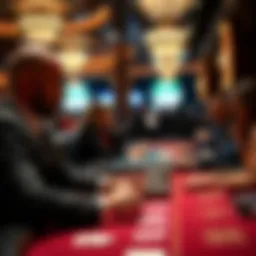 Respectful player interaction at the blackjack table.