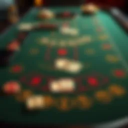 Intricate layout of a Blackjack table