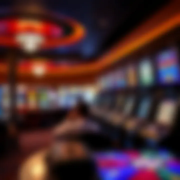 An overview of casino floor showcasing various slot machines.