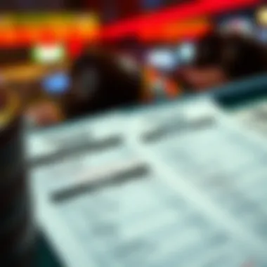 Betting Slips and Odds Analysis A close-up of betting slips and odds for a boxing event.