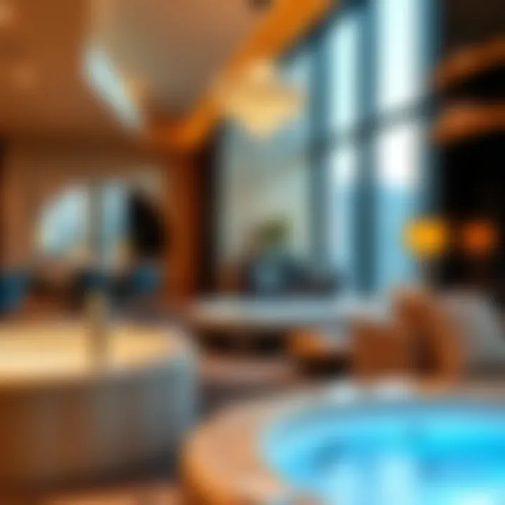 Luxurious amenities including a private spa and entertainment area within the Penthouse Suite