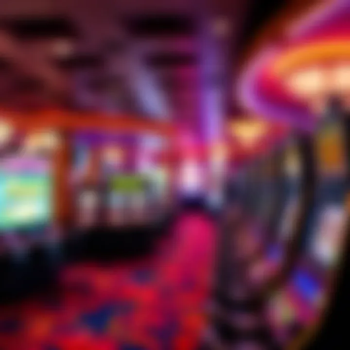 Vibrant gaming floor at Wind Creek Casino with slot machines and tables