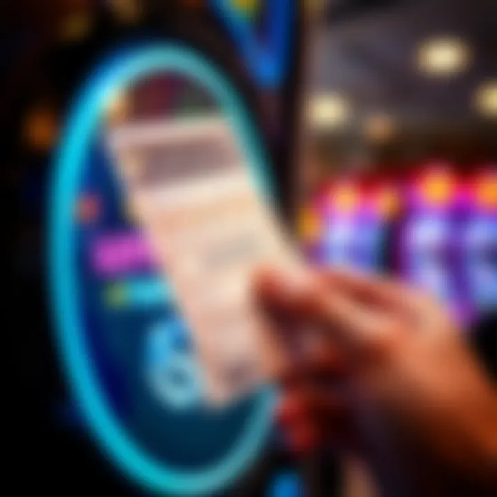 A close-up of a winning ticket being scanned