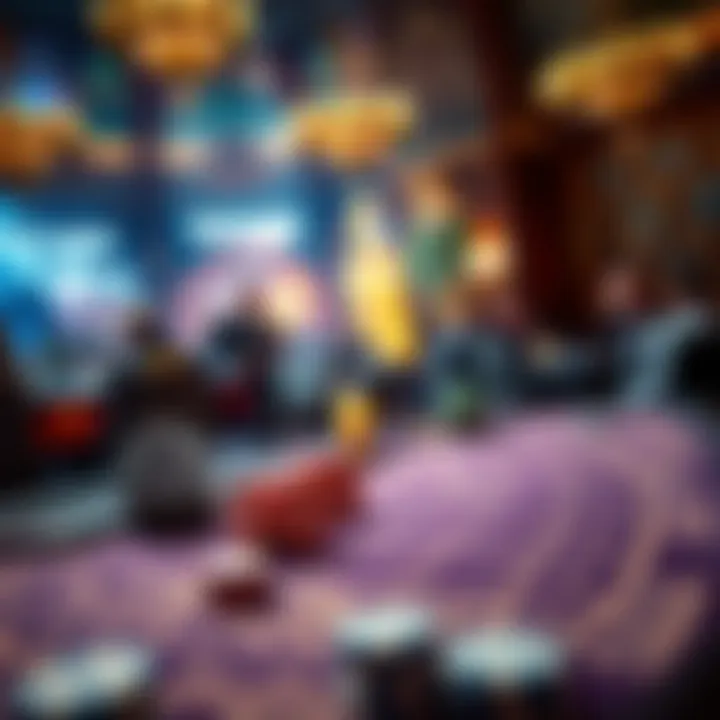 Magical Gaming Table Experience A vibrant gaming table featuring magical artifacts and gambling chips in a captivating setting