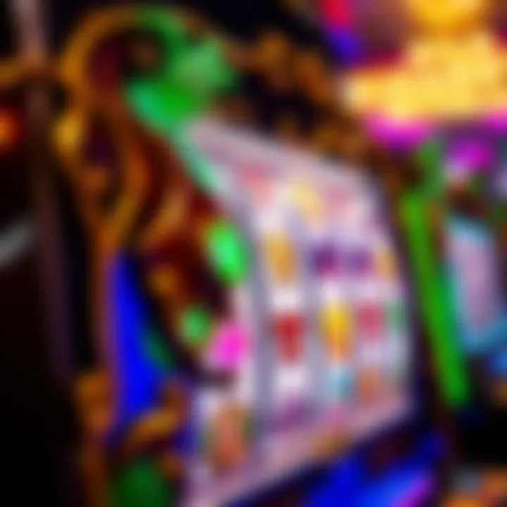 Fantasy-Inspired Slot Machine A close-up of a sparkling slot machine adorned with fantasy elements and magical creatures